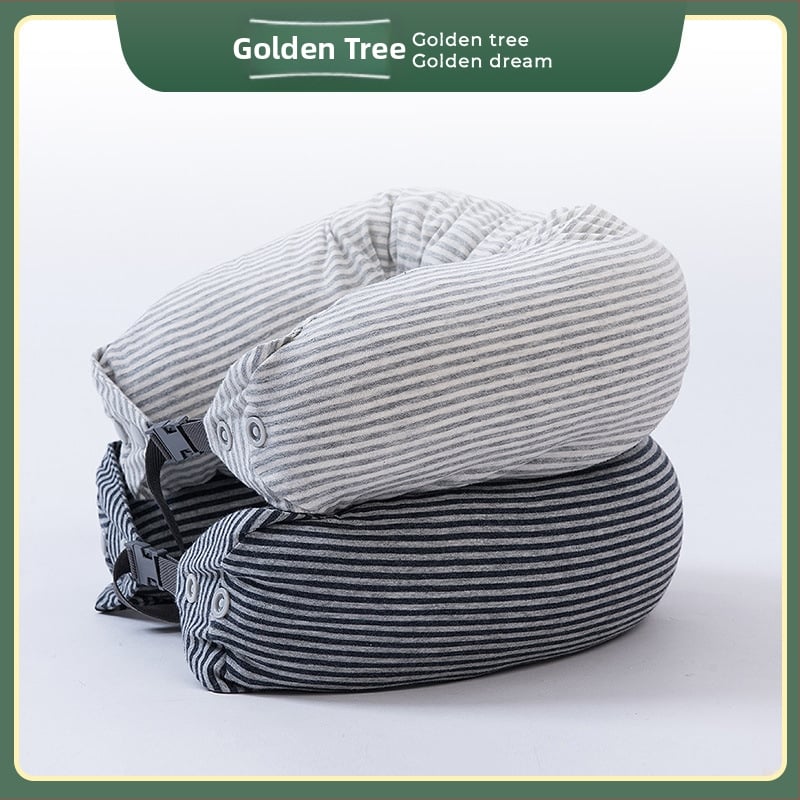 U tvarovaný vankúš na cestovanie – jadro z prírodného latexu 90%+ s obliečkou z čistého bavlneného materiálu, všetky ročné obdobia, vhodný pre dospelých a seniorov, spanie v polohe na bruchu alebo sede