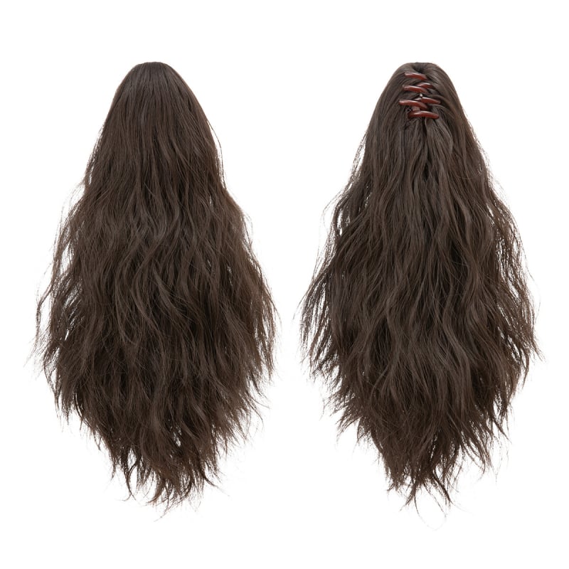 SARLA parochňa s copom — dlhé kučeravé vlasy, vysokoteplotné vlákna, s klipom na pripnutie, model P064