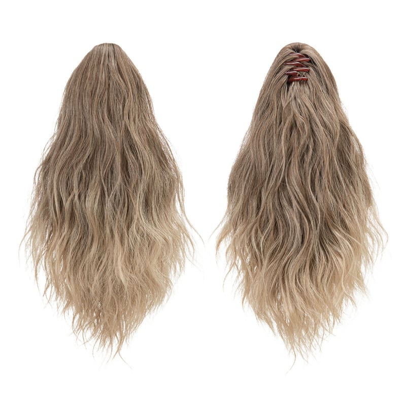 SARLA parochňa s copom — dlhé kučeravé vlasy, vysokoteplotné vlákna, s klipom na pripnutie, model P064