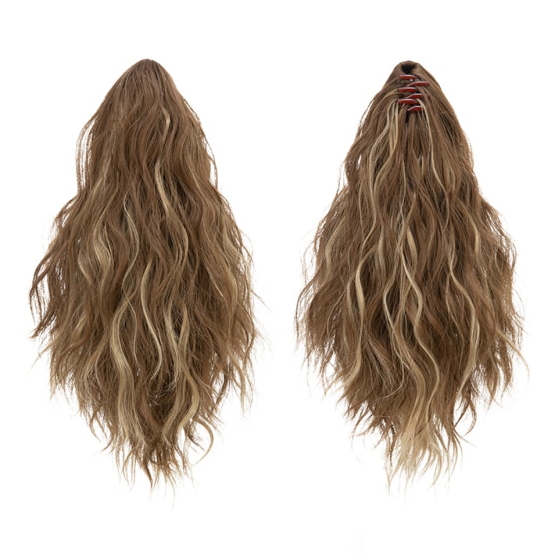 SARLA parochňa s copom — dlhé kučeravé vlasy, vysokoteplotné vlákna, s klipom na pripnutie, model P064