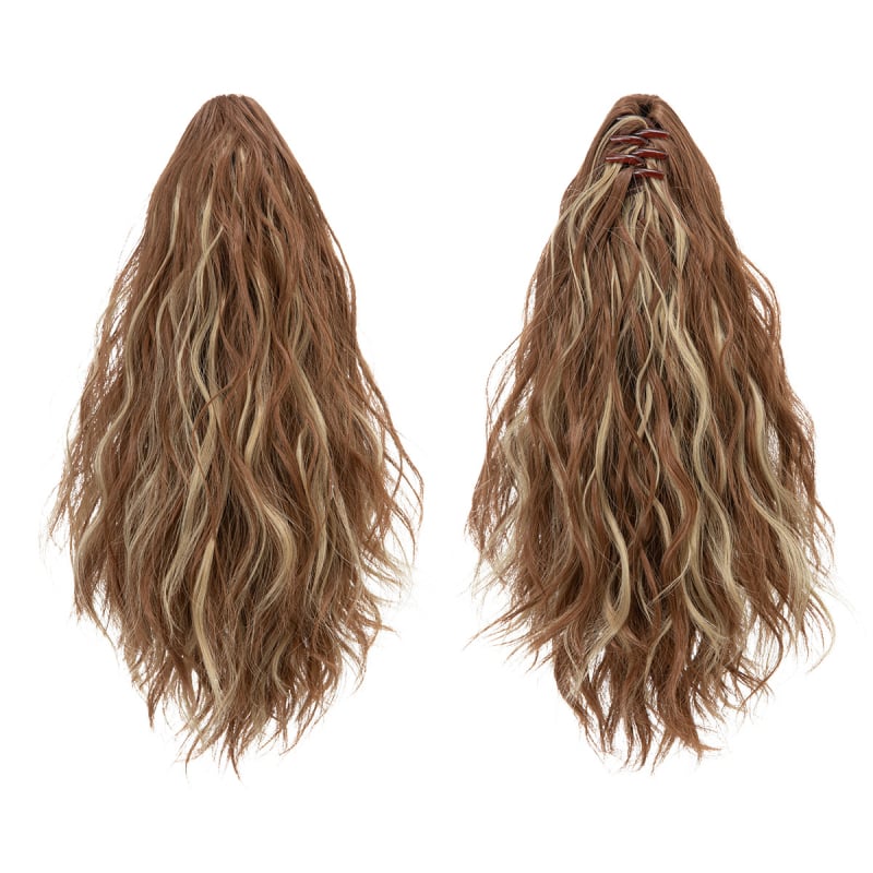 SARLA parochňa s copom — dlhé kučeravé vlasy, vysokoteplotné vlákna, s klipom na pripnutie, model P064