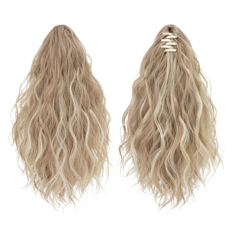 SARLA parochňa s copom — dlhé kučeravé vlasy, vysokoteplotné vlákna, s klipom na pripnutie, model P064