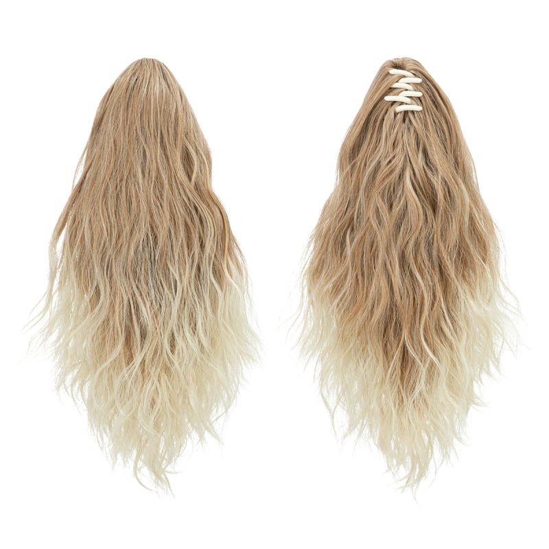 SARLA parochňa s copom — dlhé kučeravé vlasy, vysokoteplotné vlákna, s klipom na pripnutie, model P064