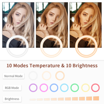 LED светлина за запълване MJ26 — под 10W, 5V, три температури на цвета, ръчно използване за излъчване на живо