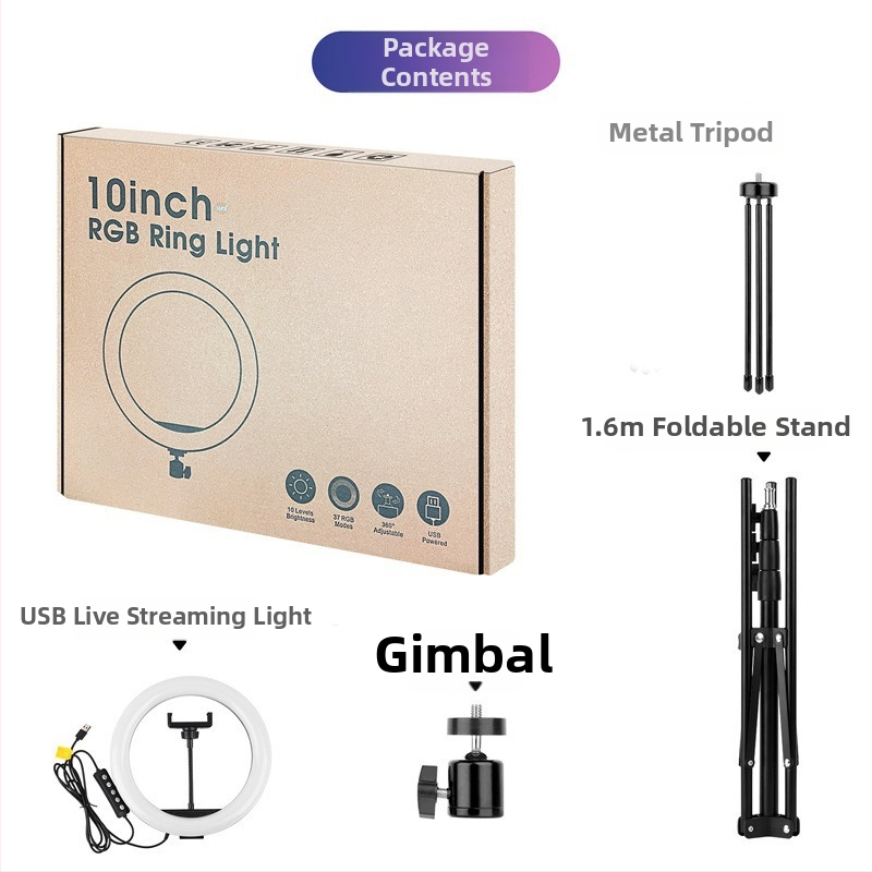 LED светлина за запълване MJ26 — под 10W, 5V, три температури на цвета, ръчно използване за излъчване на живо