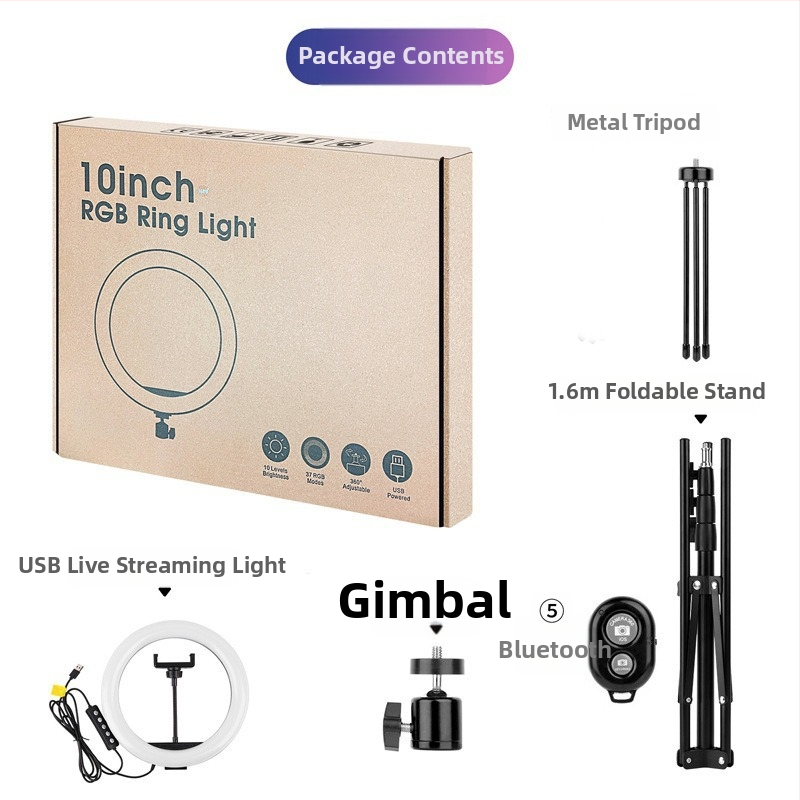 LED светлина за запълване MJ26 — под 10W, 5V, три температури на цвета, ръчно използване за излъчване на живо