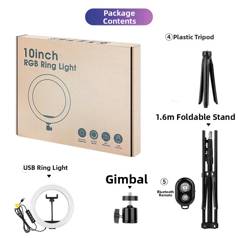 LED светлина за запълване MJ26 — под 10W, 5V, три температури на цвета, ръчно използване за излъчване на живо