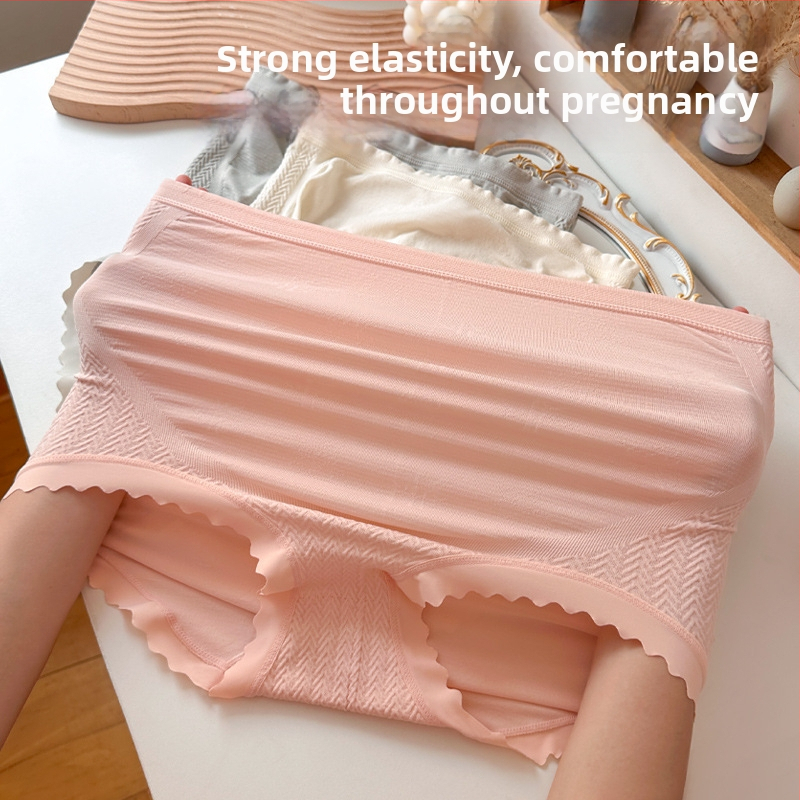 Grūtnieču augstas jostas bezšuvju apakšveļa ar vēdera atbalstu, kokvilnas iekšējā daļa, visām sezonām
