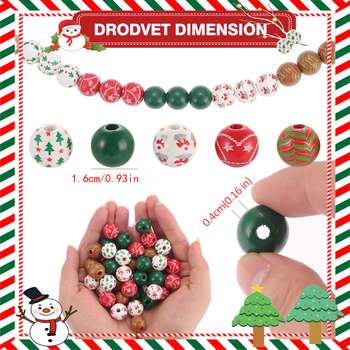 DIY drevené korálky – vypaľovaný lak, vzor: vianočný stromček, kód DN1868-4, kategória: dielenské príslušenstvo