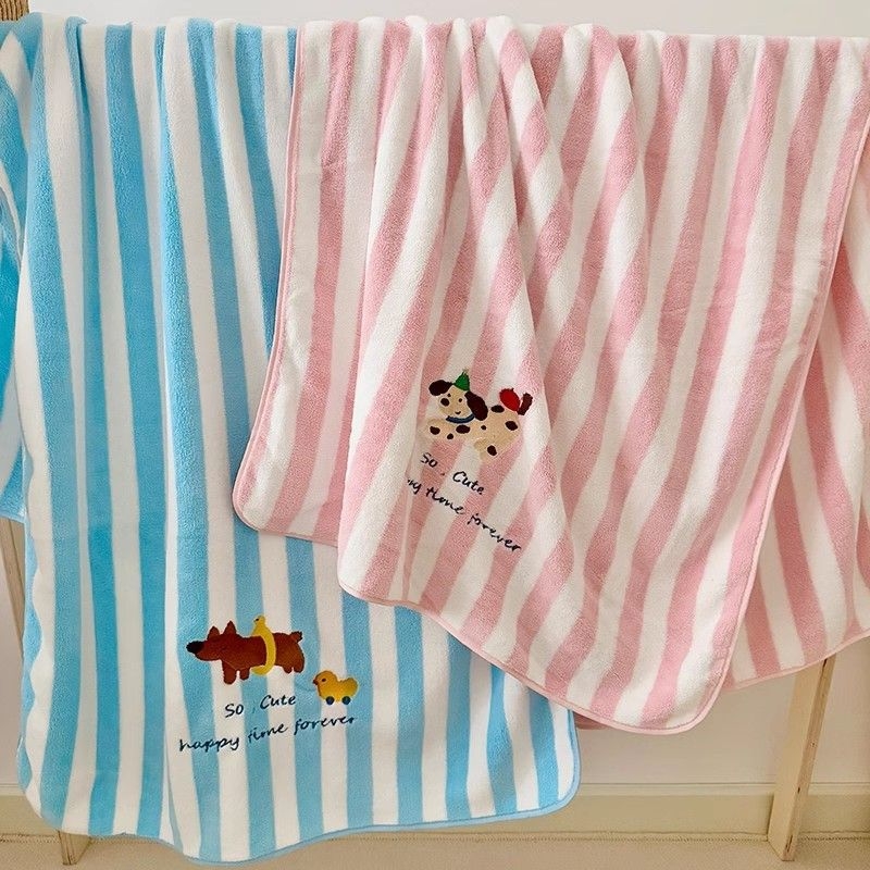 Възрастна хавлия за баня от коралов кадифе, висока абсорбируемост и бързосъхнеща, 300–400 g, 32s прежда