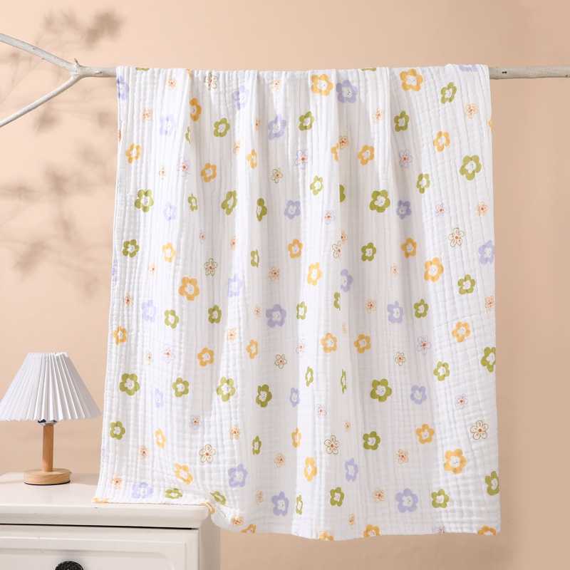 Detský uterák na kúpanie z čistej bavlnenej gázy, dvoj- až štvorvrstvový, cartoon vzor, rýchloschnúci, 80–100 g, priadza 40s