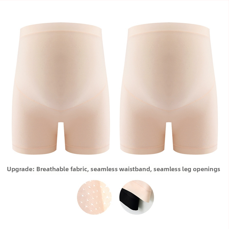 Tehotenské bezpečnostné nohavice, bezšvové, ľahká letná Ice Silk látka, podpora brucha, krátke nohavice z viskózy