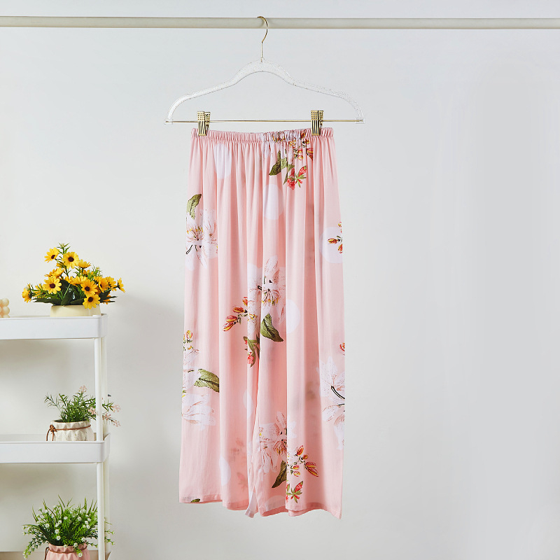 Pijamas set – japanskog stila kardigan s ovratnikom, 3/4 rukavi, otisak uzorka, viskoza-pamuk mješavina, kraće hlače