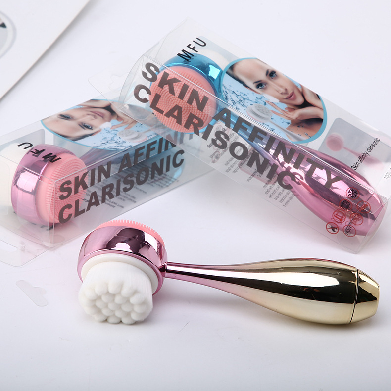 Ručná dvojstranná silikonová čistiaca kefka na tvár - neelektrická, pre všeobecné použitie, pôvod Luyi, 3-ročná doba trvanlivosti