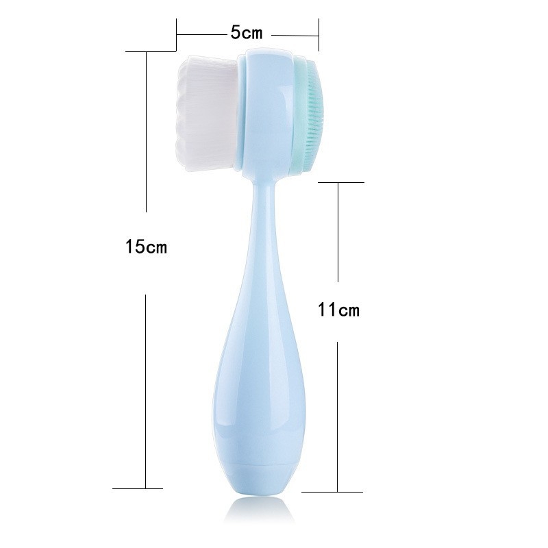 Ručná dvojstranná silikonová čistiaca kefka na tvár - neelektrická, pre všeobecné použitie, pôvod Luyi, 3-ročná doba trvanlivosti