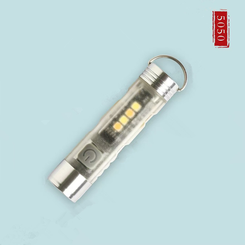 Lumină de buzunar multifuncțională cu clips pentru chei, corp din aliaj de aluminiu, alimentare manuală, baterie 220mAh, LED, 10W, rază până la 50 m, autonomie 3 h