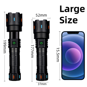 LED baterijska svjetiljka, tijelo od aluminijske legure, USB punjenje, 30W, doseg preko 500 m