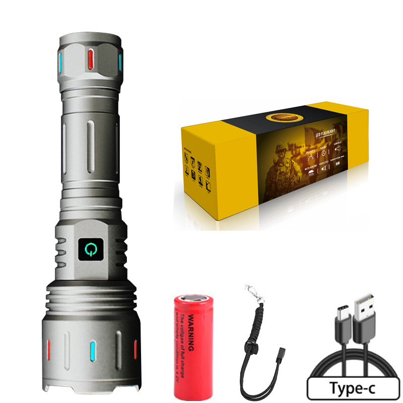 LED baterijska svjetiljka, tijelo od aluminijske legure, USB punjenje, 30W, doseg preko 500 m