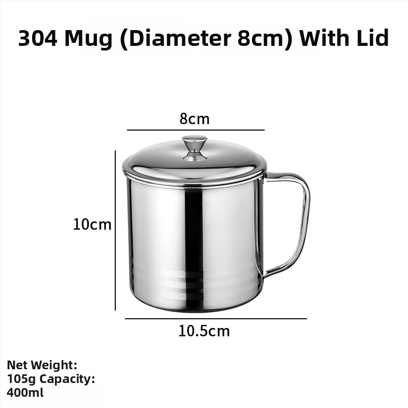 Detský pohár z nehrdzavejúcej ocele 304 s viečkom a držiakom