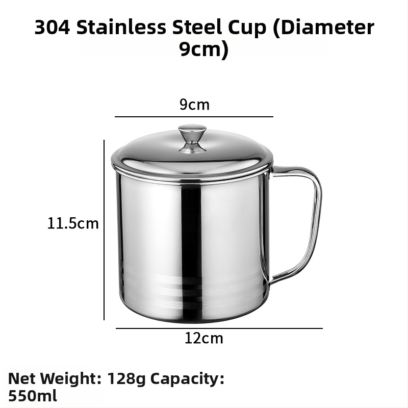 Detský pohár z nehrdzavejúcej ocele 304 s viečkom a držiakom