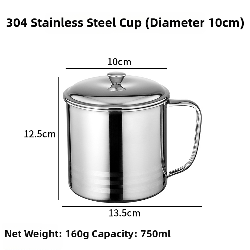 Detský pohár z nehrdzavejúcej ocele 304 s viečkom a držiakom