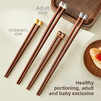 Palice na jedenie s karikatúrnym vzorom, roztomilý štýl, materiál: santalové drevo + PVC, s logom, prispôsobiteľné