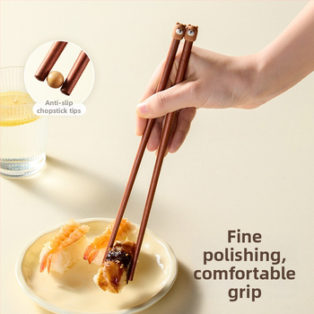 Palice na jedenie s karikatúrnym vzorom, roztomilý štýl, materiál: santalové drevo + PVC, s logom, prispôsobiteľné