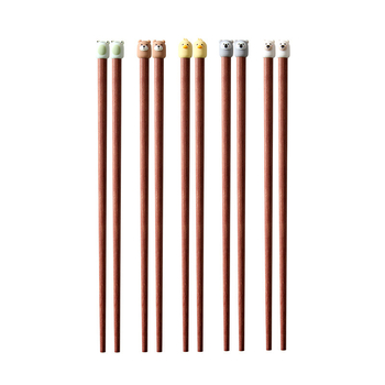 Palice na jedenie s karikatúrnym vzorom, roztomilý štýl, materiál: santalové drevo + PVC, s logom, prispôsobiteľné