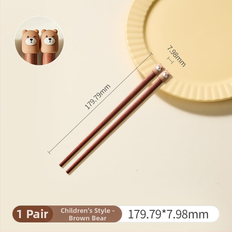 Palice na jedenie s karikatúrnym vzorom, roztomilý štýl, materiál: santalové drevo + PVC, s logom, prispôsobiteľné