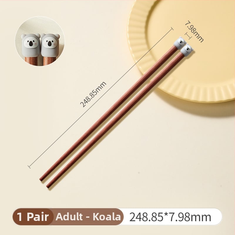 Palice na jedenie s karikatúrnym vzorom, roztomilý štýl, materiál: santalové drevo + PVC, s logom, prispôsobiteľné