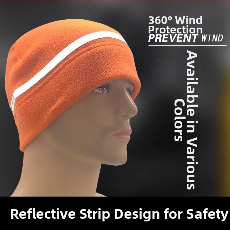 Fleks cepure ar atstarojošu joslu ārējiem ziemas sportiem, universāla, piemērota skriešanai un velosipēdu braukšanai