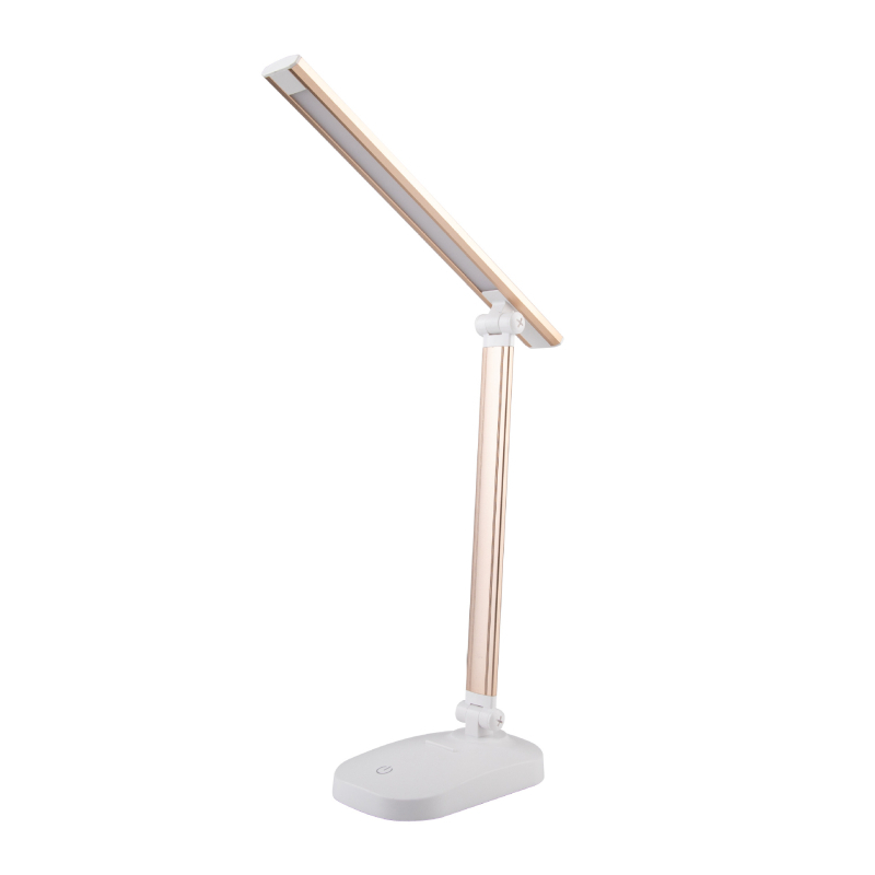 LED skladacia stolná lampa s USB nabíjaním a napájaním zo zásuvky, dotykové ovládanie, stmievateľná a teplotne nastaviteľná farba svetla, s vstavanou batériou