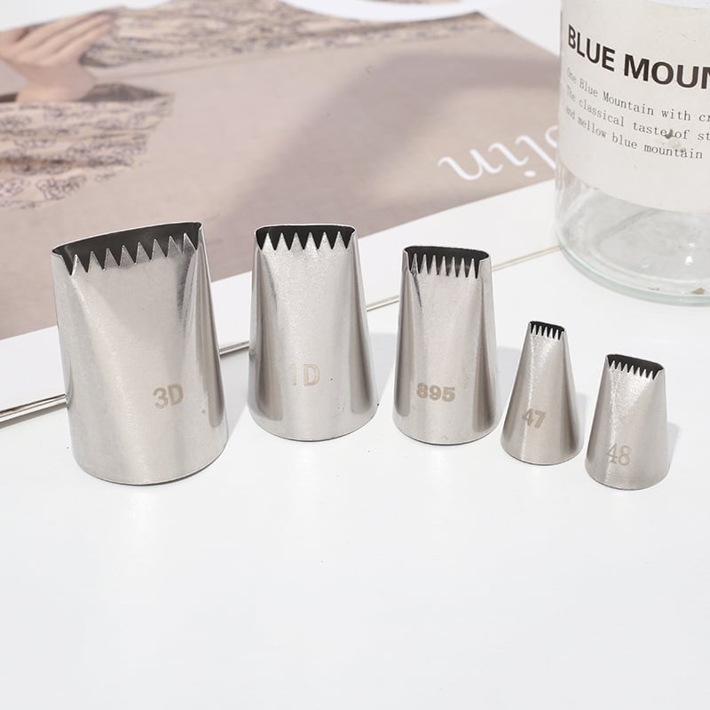 Sada špičiek na pečenie z nehrdzavejúcej ocele 304, jednoradová tkaná zdobovacia špička s pilovitými okrajmi, na zdobenie tort a cookies, JR, hromadné balenie, uvedené 2022