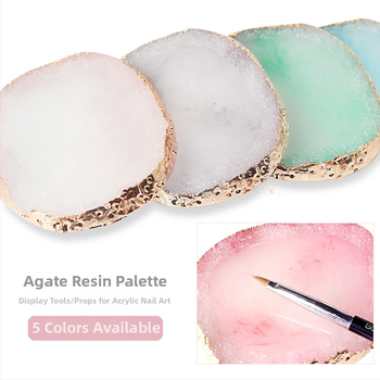 Honuo Japonský štýl manikúry – Displejová doska z agatovej, krištálovej a živicovej pre nechty, rekvizita na fotografovanie