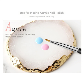 Honuo Japonský štýl manikúry – Displejová doska z agatovej, krištálovej a živicovej pre nechty, rekvizita na fotografovanie