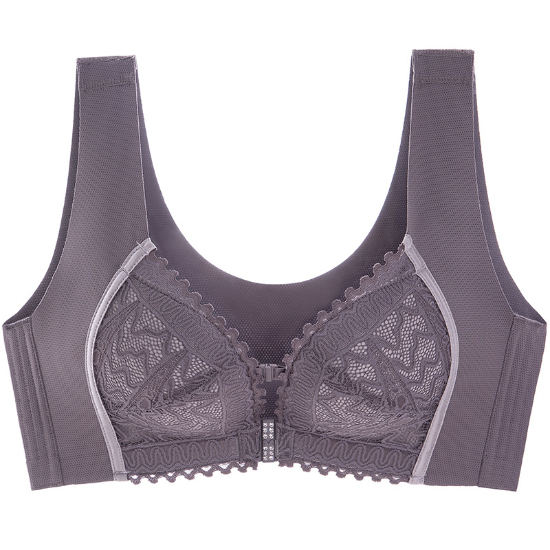 Bezšvová podprsenka v štýle vesty s predným zapínaním, 3/4 košík, hlavný materiál nylon 80–90%, podšívka z elastanu, dizajn bez chrbta s vypchávkami na prsia, priedušný