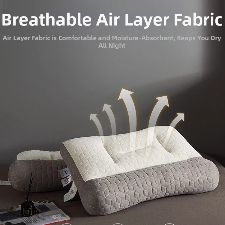 Latekso kaklo palaikymo pagalvė, stačiakampio formos, natūralus lateksas, megztas branduolys, branduolio aukštis 10–15 cm