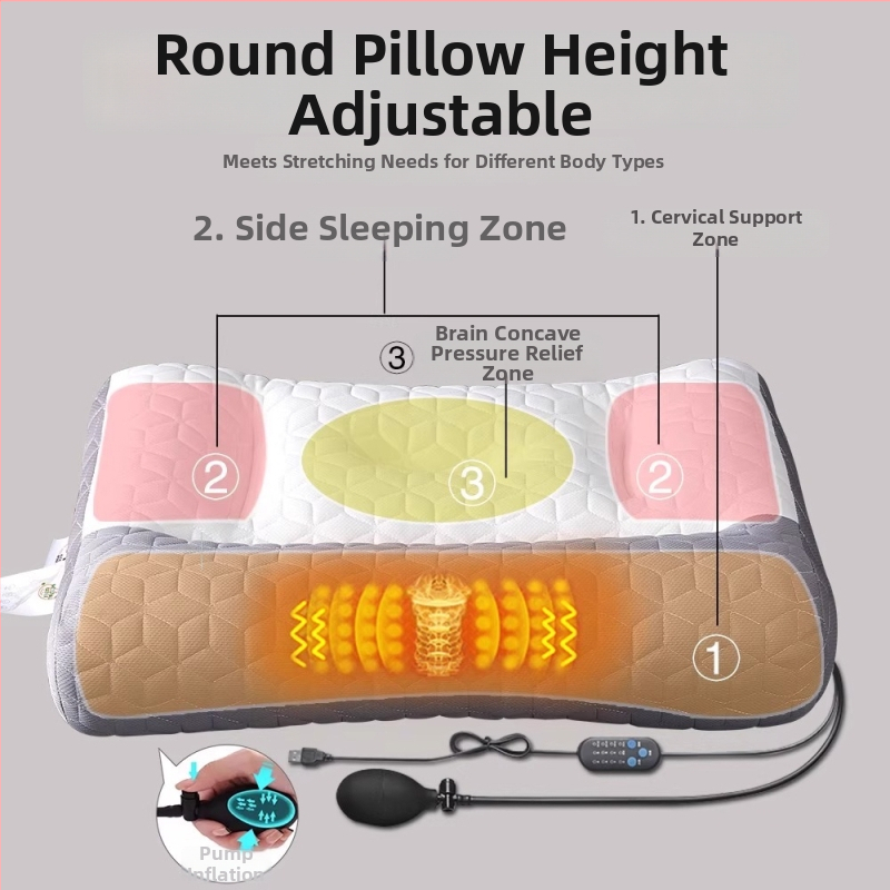 Latekso kaklo palaikymo pagalvė, stačiakampio formos, natūralus lateksas, megztas branduolys, branduolio aukštis 10–15 cm