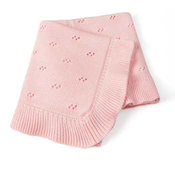 Бебешко одеяло от чист памук, плетено с кант в стил лотосов лист, подходящо за новородени и деца до 3 години, четири сезона, тегло 300–500 g, възможност за персонализирана обработка
