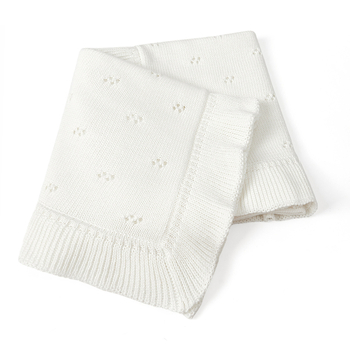 Бебешко одеяло от чист памук, плетено с кант в стил лотосов лист, подходящо за новородени и деца до 3 години, четири сезона, тегло 300–500 g, възможност за персонализирана обработка