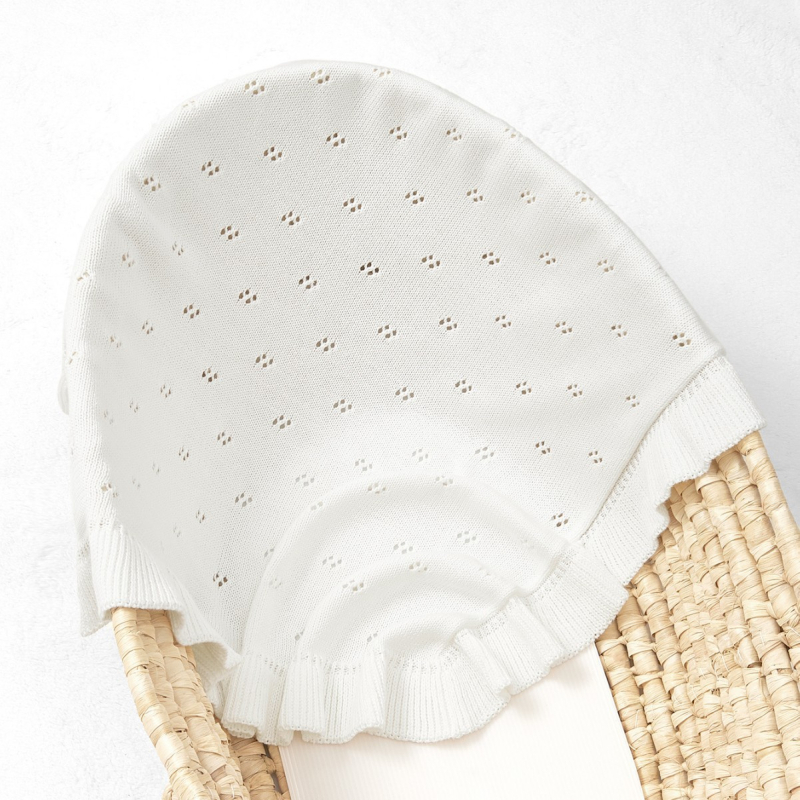 Бебешко одеяло от чист памук, плетено с кант в стил лотосов лист, подходящо за новородени и деца до 3 години, четири сезона, тегло 300–500 g, възможност за персонализирана обработка