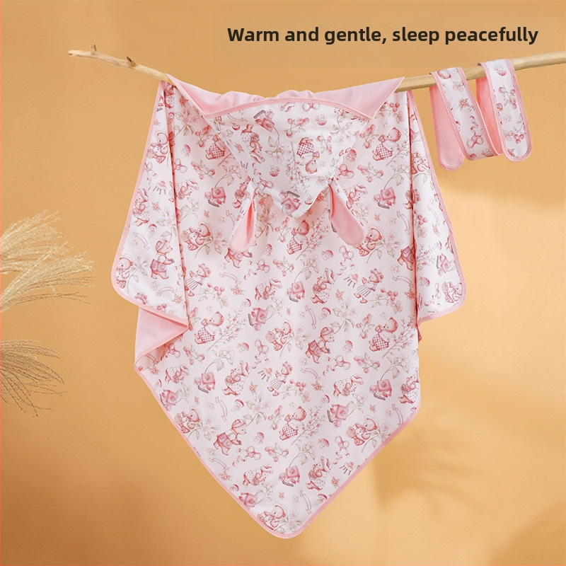 Новородено памучно квилтово одеяло, 100% памук, тегло до 0,5 кг, лято, карикатурен стил.