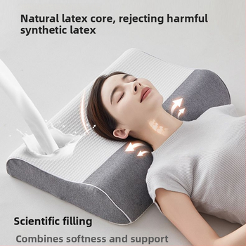Spánková vankúš z memory latexu s pleteným poťahom, latexový obsah 80–90%, výška 5–10 cm, podpora krčnej chrbtice pre dospelých