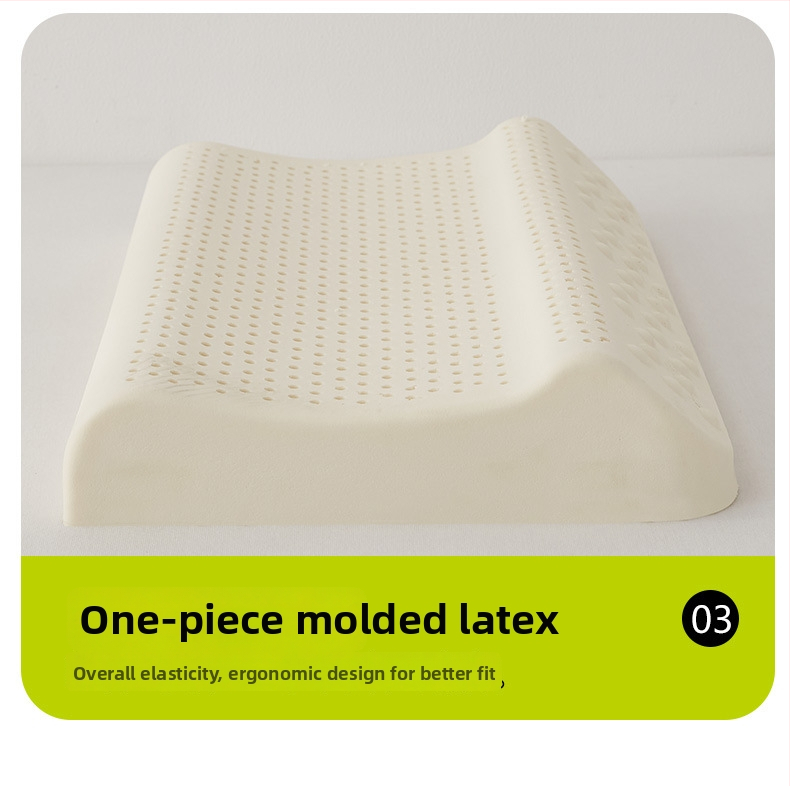 Miego pagalvė iš atmintinio latekso su megzta danga, natūralus lateksas, latekso kiekis 80–90%, aukštis 5–10 cm, kaklo stuburo palaikymas suaugusiems