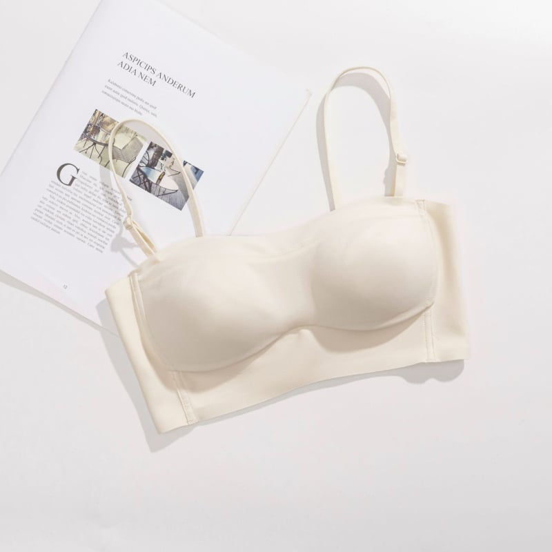 Bezramienková šaty podprsenka, bez kovových výstuh, s odnímateľnými dvojramienkami, 3/4 miska, stredne tvarovaný košíček, pena košík, nylonová podšívka, polyester