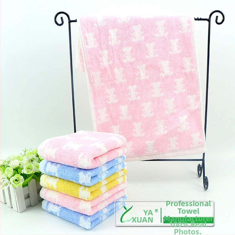 Памучна детска хавлия за лице, 32 нишки, жакардова и права тъкан, под 50 g, 100% памук