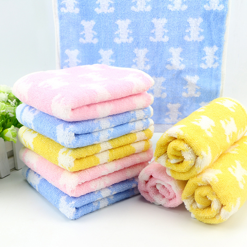 Памучна детска хавлия за лице, 32 нишки, жакардова и права тъкан, под 50 g, 100% памук