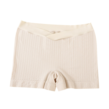 Nėštiosioms medvilniniai šortai su ribiniu mezginiu, žemas juosmuo ir pilvo parama