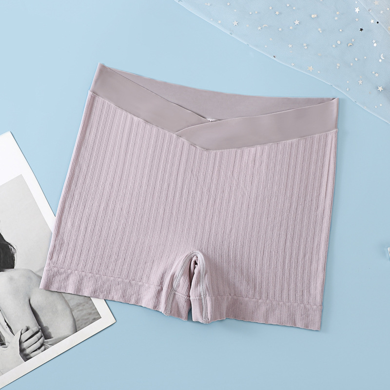 Nėštiosioms medvilniniai šortai su ribiniu mezginiu, žemas juosmuo ir pilvo parama