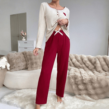 Velúrový pruhovaný pyžamový set, európsko-americký štýl, okrúhly výstrih, dlhé rukávy, dlhé nohavice, nositeľný aj ako vonkajšie oblečenie, domáce oblečenie